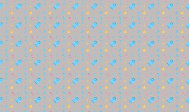 Farklı aksesuarlara sahip renkli arkaplan