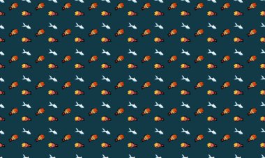 Farklı aksesuarlara sahip renkli arkaplan