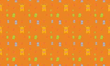 Farklı aksesuarlara sahip renkli arkaplan