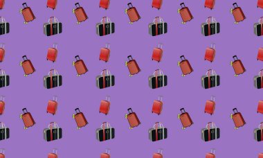 Farklı aksesuarlara sahip renkli arkaplan