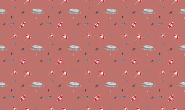 Farklı aksesuarlara sahip renkli arkaplan