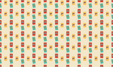 Farklı aksesuarlara sahip renkli arkaplan