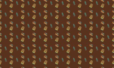 Farklı aksesuarlara sahip renkli arkaplan