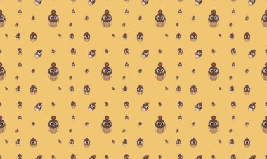 Farklı aksesuarlara sahip renkli arkaplan