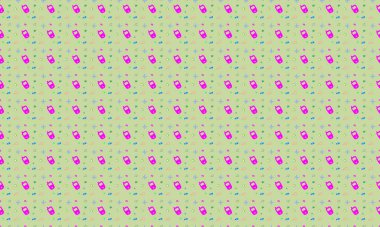 Farklı aksesuarlara sahip renkli arkaplan