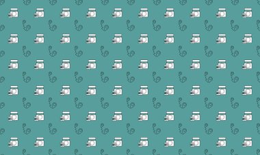 Farklı aksesuarlara sahip renkli arkaplan