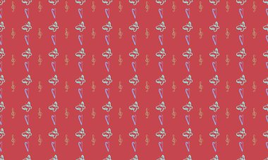 Farklı aksesuarlara sahip renkli arkaplan