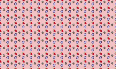 Farklı aksesuarlara sahip renkli arkaplan