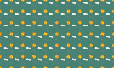 Farklı aksesuarlara sahip renkli arkaplan