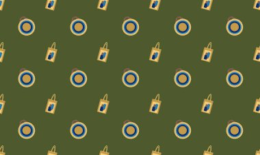 Farklı aksesuarlara sahip renkli arkaplan