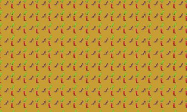 Farklı aksesuarlara sahip renkli arkaplan