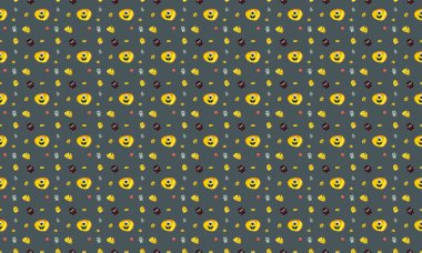 Farklı aksesuarlara sahip renkli arkaplan