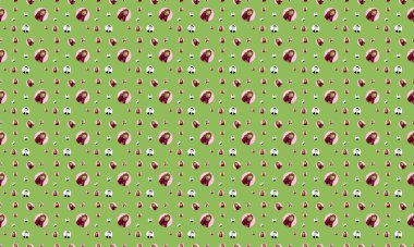 Farklı aksesuarlara sahip renkli arkaplan