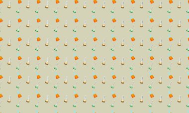 Farklı aksesuarlara sahip renkli arkaplan