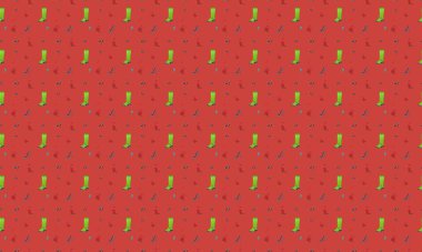 Farklı aksesuarlara sahip renkli arkaplan