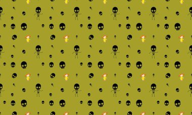 Farklı aksesuarlara sahip renkli arkaplan