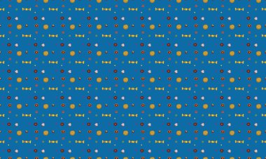 Farklı aksesuarlara sahip renkli arkaplan