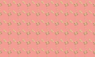 Farklı aksesuarlara sahip renkli arkaplan