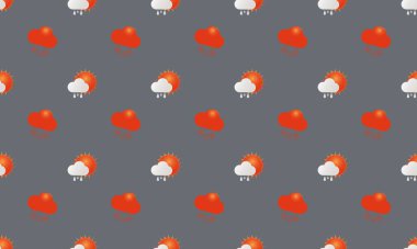 Farklı aksesuarlara sahip renkli arkaplan