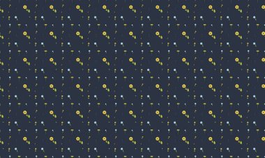 Farklı aksesuarlara sahip renkli arkaplan