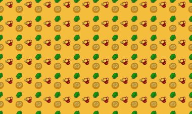 Farklı aksesuarlara sahip renkli arkaplan