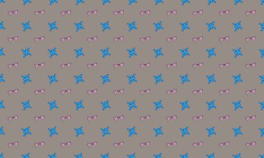 Farklı aksesuarlara sahip renkli arkaplan