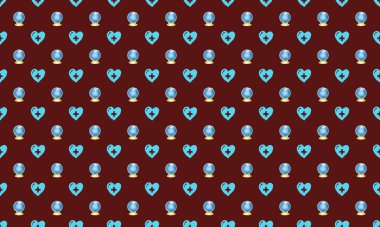 Farklı aksesuarlara sahip renkli arkaplan