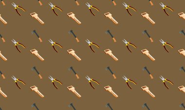 Farklı aksesuarlara sahip renkli arkaplan