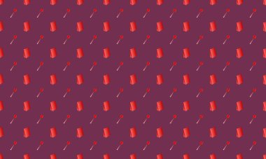 Farklı aksesuarlara sahip renkli arkaplan