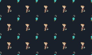 Farklı aksesuarlara sahip renkli arkaplan