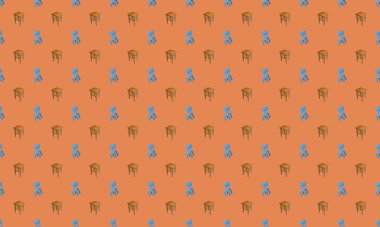 Farklı aksesuarlara sahip renkli arkaplan