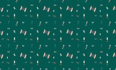 Farklı aksesuarlara sahip renkli arkaplan