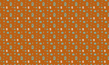 Farklı aksesuarlara sahip renkli arkaplan