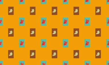 Farklı aksesuarlara sahip renkli arkaplan