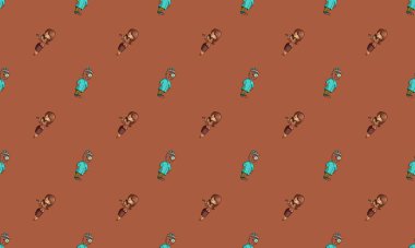 Farklı aksesuarlara sahip renkli arkaplan