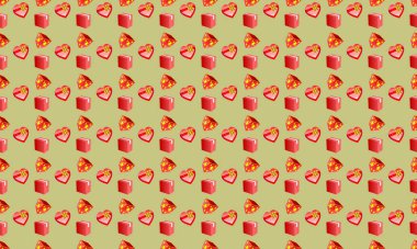 Farklı aksesuarlara sahip renkli arkaplan