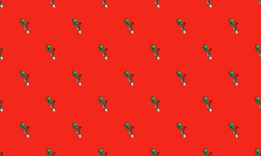 Farklı aksesuarlara sahip renkli arkaplan