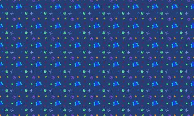 Farklı aksesuarlara sahip renkli arkaplan