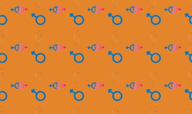 Farklı aksesuarlara sahip renkli arkaplan