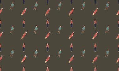 Farklı aksesuarlara sahip renkli arkaplan