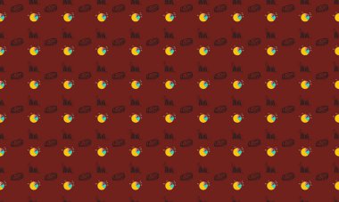 Farklı aksesuarlara sahip renkli arkaplan