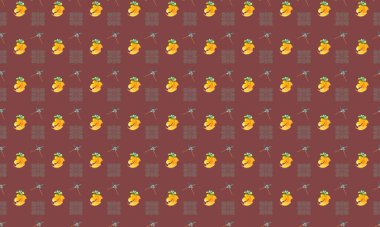 Farklı aksesuarlara sahip renkli arkaplan