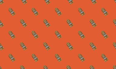 Farklı aksesuarlara sahip renkli arkaplan