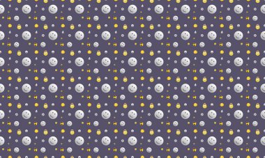 Farklı aksesuarlara sahip renkli arkaplan