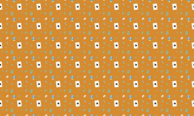 Farklı aksesuarlara sahip renkli arkaplan