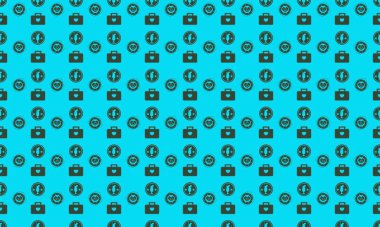 Farklı aksesuarlara sahip renkli arkaplan