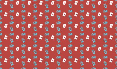 Farklı aksesuarlara sahip renkli arkaplan