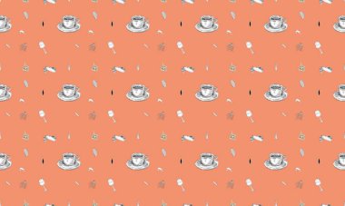 Farklı aksesuarlara sahip renkli arkaplan