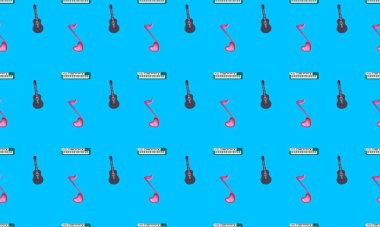 Farklı aksesuarlara sahip renkli arkaplan