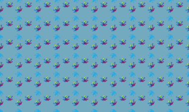 Farklı aksesuarlara sahip renkli arkaplan